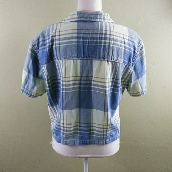 Vintage Liz Claiborne Zipper Front Plaid Top L - Picture 4 of 8
